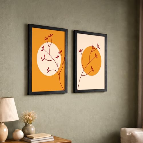 Image of NoWorries Set of 2 Wall frames for home decoration Aesthetic Room Decor (13x19inches) (Tropical Art) (Theme - Floral) Big frames for living room (Art-2)