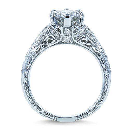 Kobelli Moissanite (GH) 6-Prong Antique Style Engagement Ring 1 1/6 CTW 14k White Gold2