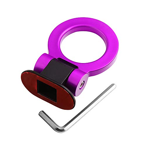 idain Universal ABS Racing Style Front Rear Bumper Sticker Car Accessories Auto Trailer Ring Hook Kit for Decoration,Purple