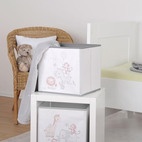 Herding babybest Aufbewahrungsbox Happy Day, ca. 30 x 30 x 30 cm, Aufbewahrung im Regal oder freistehend, 100% Polypropylen, Innen 100% Papier