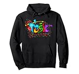 Music with headphones a colorful gift for music lovers Pullover Hoodie