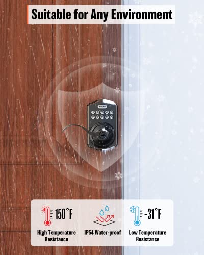 Teeho Keyless Entry Electronic Door Locks With Keypads - Deadbolt Smart Lock - Front Door Lock Set With Door Levers - Auto Lock - Easy Installation - Oil-Rubbed Bronze #TOP6