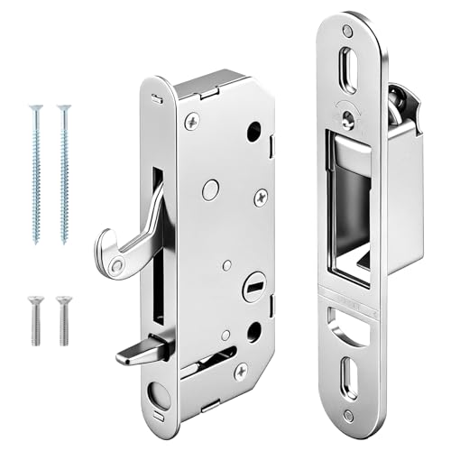 Ruigrit Gliding Patio Door Reachout Lock and Receiver Kit Compatible with Andersen 2-Panel OEM Part 2-9/16 Hole Centers Non-Handed(1986 to Present)