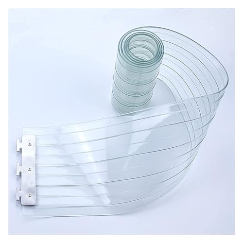 Kit de Rideau de Porte en PVC à lamelles - Cloison Flexible Anti-poussière et Coupe-Vent pour magasins, usines et garages - Verre Souple 120 x 290 cm (47,24 x 114,17 po) - Installation facil