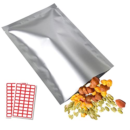 Cherrii Bolsas for Sellado al vacío de Alimentos, 100 Paquetes Bolsas Mylar for Almacenamiento a Largo Plazo, sellables Planas y Gruesas for almacenar Galletas Snacks(38 * 50cm)