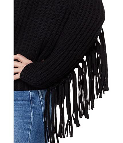 Splendid Britain Fringe Sweater Black Lg (Women's 10-12) #TOP2