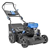 HYUNDAI 51cm Petrol Scarifier Electric Start, Powerful 196cc 4-Stroke Engine, Self-Propelled, 45L Collection Bag, 7 Height Settings, Hose Connector