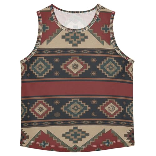 Western Theme Children Tank Top Sleeveless Kids Vest Toddler Crewneck T-Shirts for Running Hiking Biking Jogging 3T