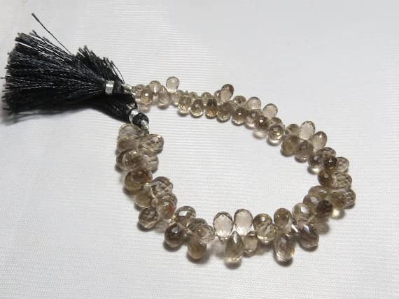 Quartz fumé en perles gouttes pour vos ateliers créatifs de colliers DIY