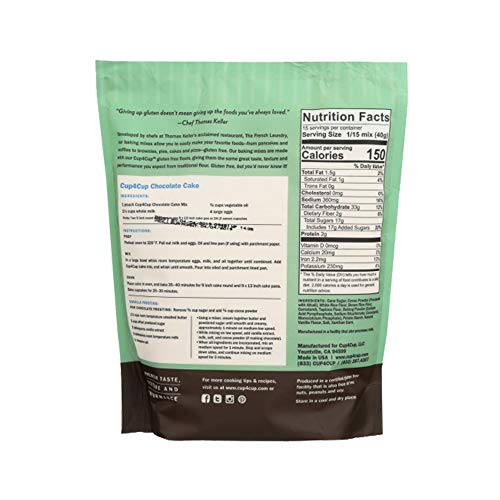 Cup4Cup Chocolate Cake Mix, 1.3 Pounds, Certified Gluten Free, Non-GMO, Kosher, Made in the USA - Thumbnail 5