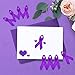 WANDIC 100 Pcs Purple Ribbon Satin Awareness Pins for Domestic Violence, Lupus, Alzheimers, Pancreatic Cancer - Purple Brooch, 7.5cm