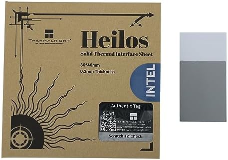 Thermalright Heilos Solid Thermal Interface Sheet, Solid Thermal Conductive Silicone Grease Sheet for CPU/GPU, Conductivity 8.5W/mk, Desktop/Laptops General Purpose,for Intel (30×40×0.2mm)