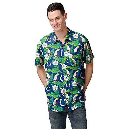 FOCO Indianapolis Colts NFL Mens Floral Button Up Shirt - M