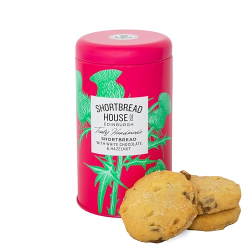 Shortbread House of Edinburgh White Chocolate & Hazelnut Shortbread Biscuits, Truly Handmade, 4.9 Ounce (Pack of 1)