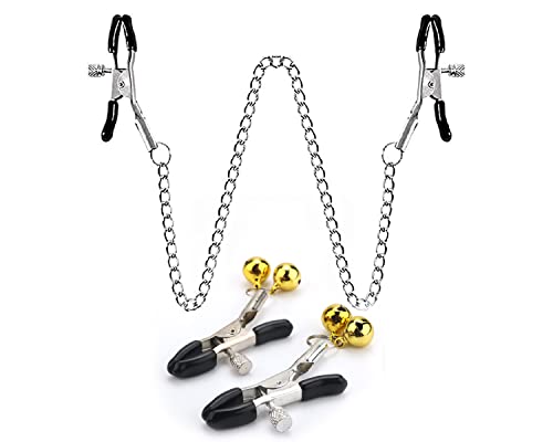 Adjustable Nipple Clips,Breast Clamps Screw Clip,Non Piercing Nipple Clip,Pleasure Toys Nipple,Chest Toy with Small Bell