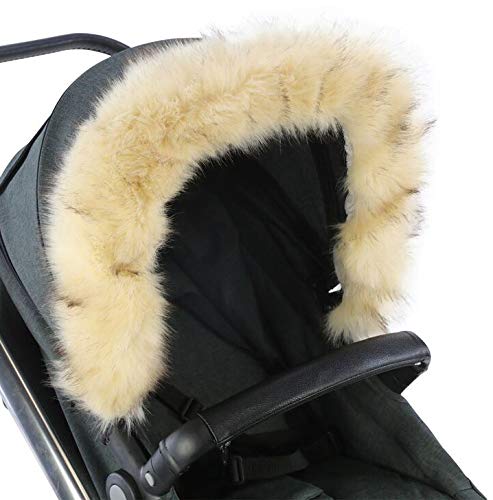 For-Your-Little-One futrzany kaptur wózek kompatybilny z BabiesRus, beżowy