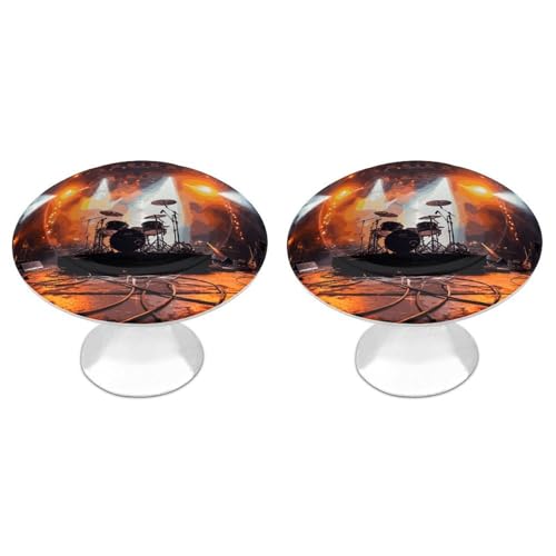 HEBVNJF Boutons d'armoire en acier inoxydable pour tiroirs de cuisine, poignées de tiroir, boutons de scène de concert rock pour commodes