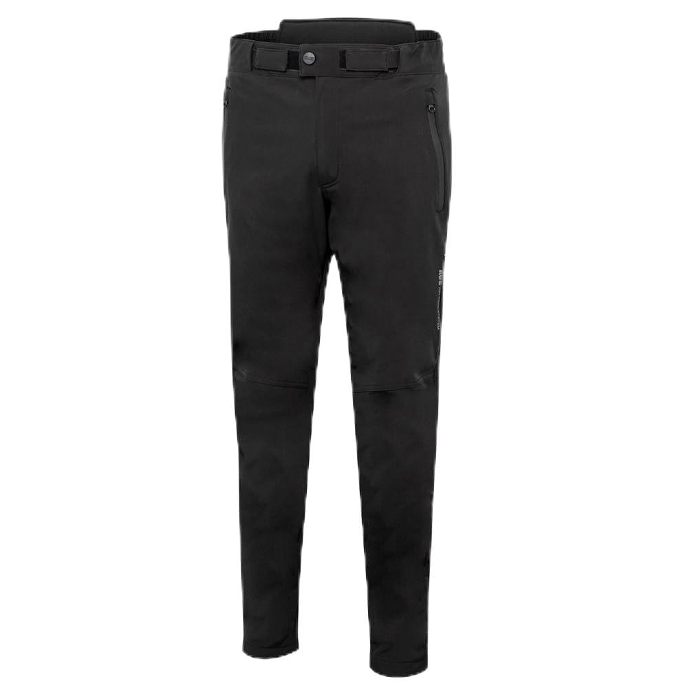Moore I Pantalón de Moto Latitude Negro – Softshell Tricapa, Impermeable, Protecciones CE Nivel 2, Diseño Crossover