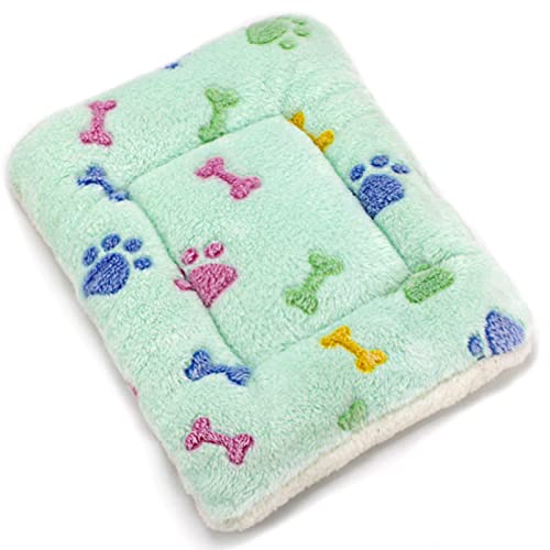 Dog Bed Pet Blanket Soft Thickened Fleece Pad Bed Mat For Puppy Dog Cat Sofa Cushion Home Rug Sleeping Cover (30Wx40L, Green Bone) #TOP6