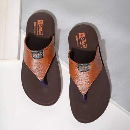 Image of Men's Open Toe Slip-on Sandal | Ultra Soft Memory Cushion Chappal | Flip-Flop for Outdoor /Festive Ethnic Wear | Comfortable Footbed & Slip Resistant | Perfect for Kurta, Lungis, Weddings & Casual Use
