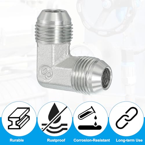 Image of PATIKIL Hex Reducing Nipple Connectors Pipe Adapter 3 /4 inch Male 37 Flare JIC x 3 /4 inch g Male 90 Adapter, Pipe Fitting Reducer Nipple Adapter Plated Steel Hydraulic Fitting