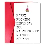 Esivelo Rude Birthday Card for Men, Funny Birthday Card for Best Male Female Friend, Humor Bday Gift (Magnificent)