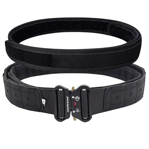 aiGear Cinturón Táctico | Cinturón de Combate MOLLE Para Hombre | Servicio Ajustable | Diseñado Para Actividades Militares al Aire Libre | Cintura 80-90 cm(TBB-35S)