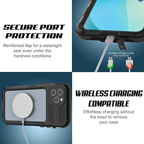 Punkcase For Iphone 13 Pro Max Waterproof Aluminum Case [Metal Extreme 2.0 Series] Ip68 Rugged Bumper Cover W/Buillt In Screen Protector | Ultimate Protection For Iphone 13 Pro Max (6.7") [Black] #TOP2