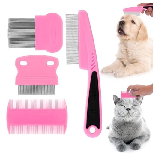Cobee Peine para perros y gatos, peine para eliminar manchas de lágrimas de mascotas, herramienta de eliminación de dientes finos (rosa)