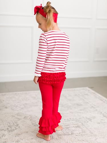 Image of RuffleButts Baby /Toddler Girls Stretchy Flare Pants w /Ruffles