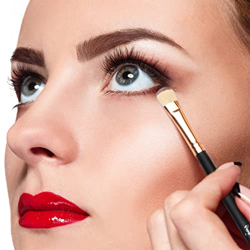 Qivange Eye Makeup Brushes Synthetic Hairs Eyeshadow Brush Set 12Pcs Black Rose Gold Eyebrow Eyeliner Makeup Brush Set For Concealer Eyebrow Eyeliner Eye Shadow Blending #TOP4