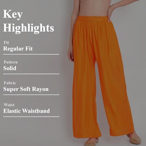 Image of Go Gazab - Stylish Women's Palazzo: Trendy Rayon Solid Color Ethnic Wear Palazzo