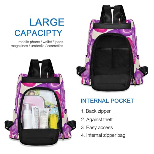 Sac à dos polyvalent violet et rose, idéal pour les sorties urbaines