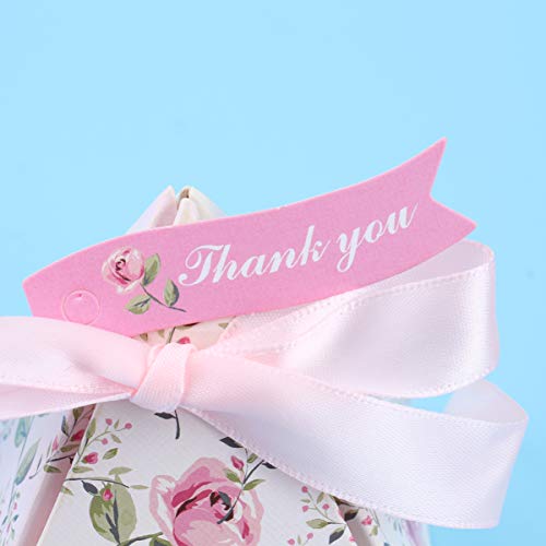 Tomaibaby Chocolate Candy Box 25Pcs Wedding Candy Box Triangle Favor Box Chocolate Biscuits Gifts Boxes For Bridal Shower Birthday Party With Ribbons Cards Chocolate Candy Gift Box #TOP5