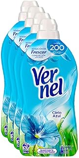 VERNEL Concentrated Softener Blue Bottle 57 Washes [Pack of 4]