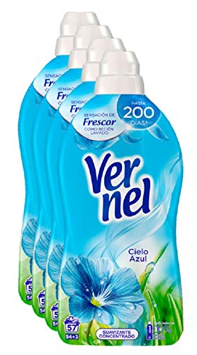 VERNEL Suavizante Concentrado Azul Botella 57 lavados [Pack de 4] Cover