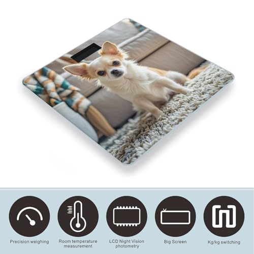 Báscula digital para baño con diseño Chihuahua miniatura 3