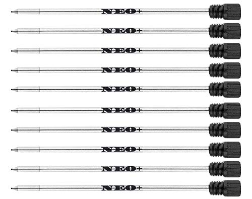 Lot de 10 recharges d'encre noire avec pointe 0,7 mm pour stylo bille rempli de cristaux Swarovski