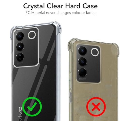 Image of Jkobi Shockproof Crystal-Clear Back Cover for Vivo V27 | Vivo V27 Pro (Anti Yellow Case | Drop & Camera Protection | Hard Polycarbonate)