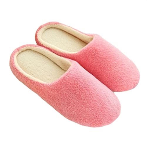 Chausson hiver femmes anti pieds froids avec intérieur peluche rose douillet