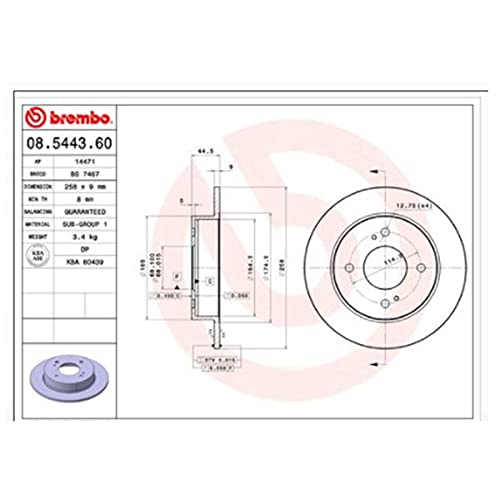 Disque de frein Breco BS 7467 à haute dissipation thermique contre la déformation