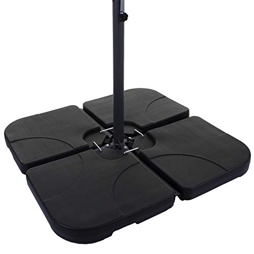 marko Outdoor 4PC Overhanging Parasol Base Weight Stand Plastic Slabs Umbrella Cantilever 60KG