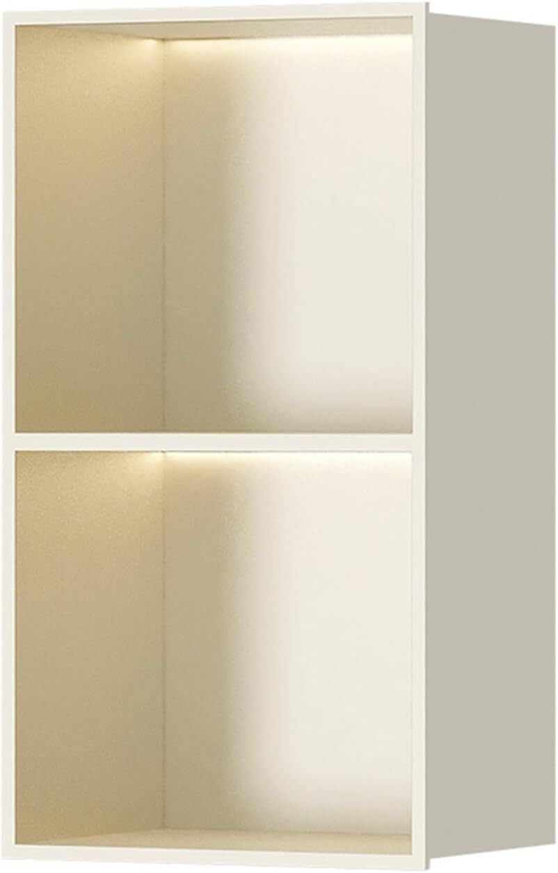 MYUYEE Recessed Niche Shower For Bathroom Storage, Wall Mounted Storage Cabinet, With Led Light, Niche Single Recessed Shower Shelf (White 70X28X12.5Cm)