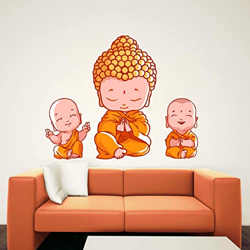Image of Lord Buddha PVC Vinyl,Wall Sticker for Home Decor - Ideal for Living Room, Bedroom, Hall, Kids Room, Play Room (Size -45 cm x 45 cm) (Little Budha)