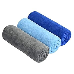 SINLAND Microfiber Gym Towels Sports Fitness Workout Sweat Towel Super Soft and Absorbent 3 Pack 16 Inch X 32 Inch