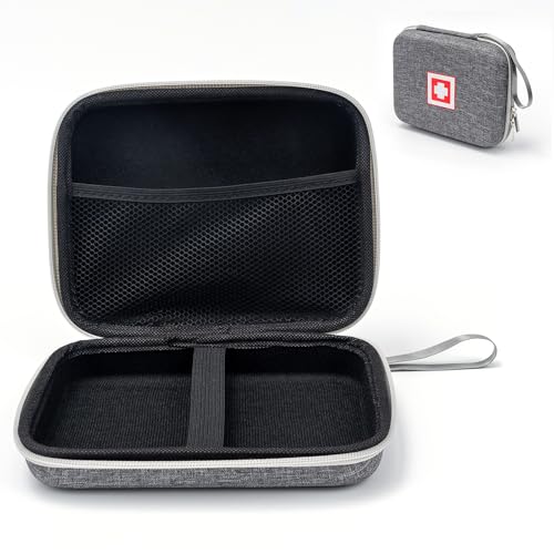Image of Protective Carrying Case for Portable Nebulizer, Travel Medical Bag with Hard Shell for Inhaler Spacer, Masks, Asthma Accessories Emergency Medicine Storage Bag for Kids and Adults (Gray)