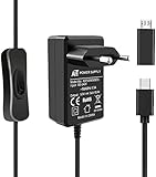 GeeekPi Netzteil USB C 5 V 3,6 A 18 W mit Ein-/Ausschalter EU-Stecker, für Raspberry Pi 4 Model B 8 GB/4 GB/2 GB/1 GB, mit einem Micro-USB-Adapter für Pi 3B+/3B