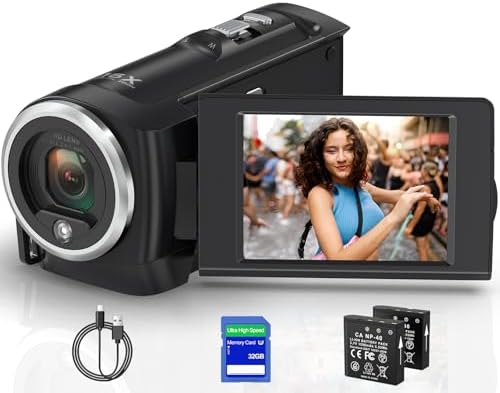 Filmadora 2.7K 56MP, YouTube, com Zoom Digital 16X, Webcam, Cartã...