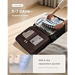 LOVEVOOK Carry on Suitcase 22x14x9 Airline Approved,20 inch Lightweight Waterproof Suitcases with 360° silent swivel wheels, TSA Lock and Compartment, Large Capacity travel Suitcase Black-White-brown - Image 3