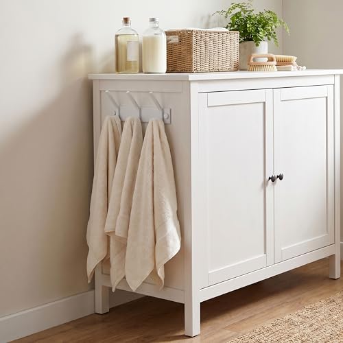 WEBI Coat Rack Wall Mount,Coat Hooks Wall Mounted,Coat Hanger Wall,Hook Rack Rail,3 Hooks for Hanging Coats,Hats,Jacket,Clothes,White by WEBI - Used condition - Image 4